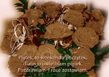 Bukiet róż z pozdrowieniami na piątek